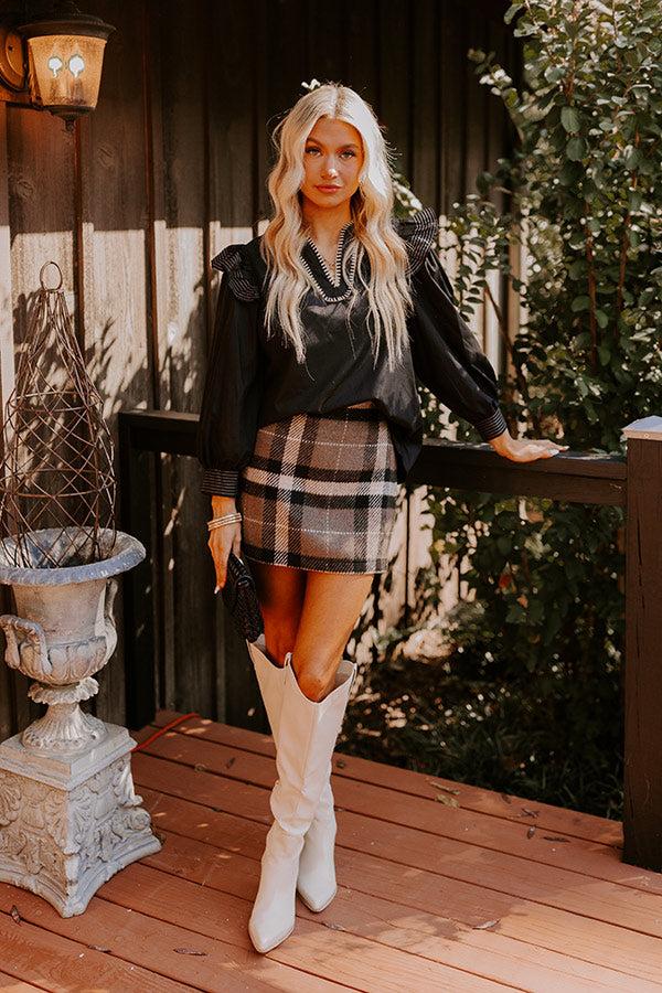 Chic Moment Ruffle Top in Black Product Image