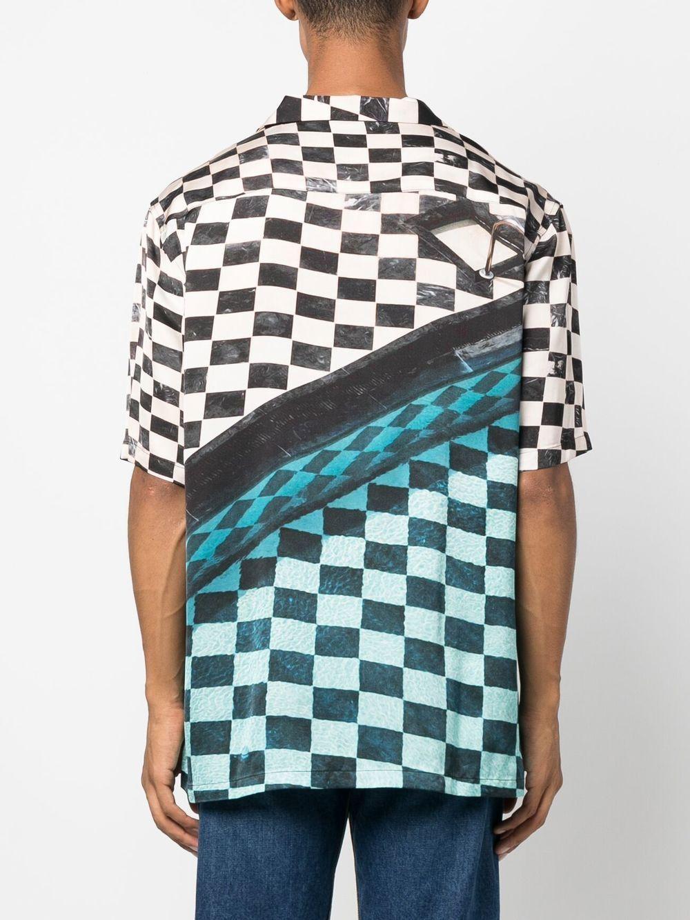 embroidered-logo checked shirt Product Image