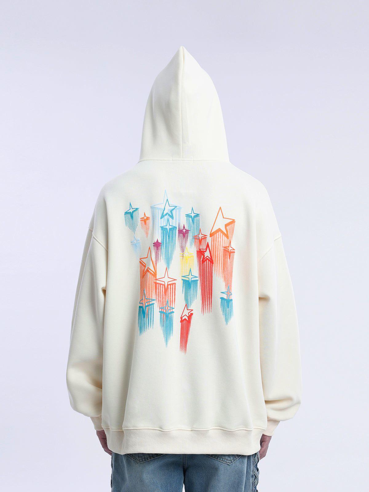 Aelfric Eden Star Embroidery Graffiti Pullover Hoodie Product Image