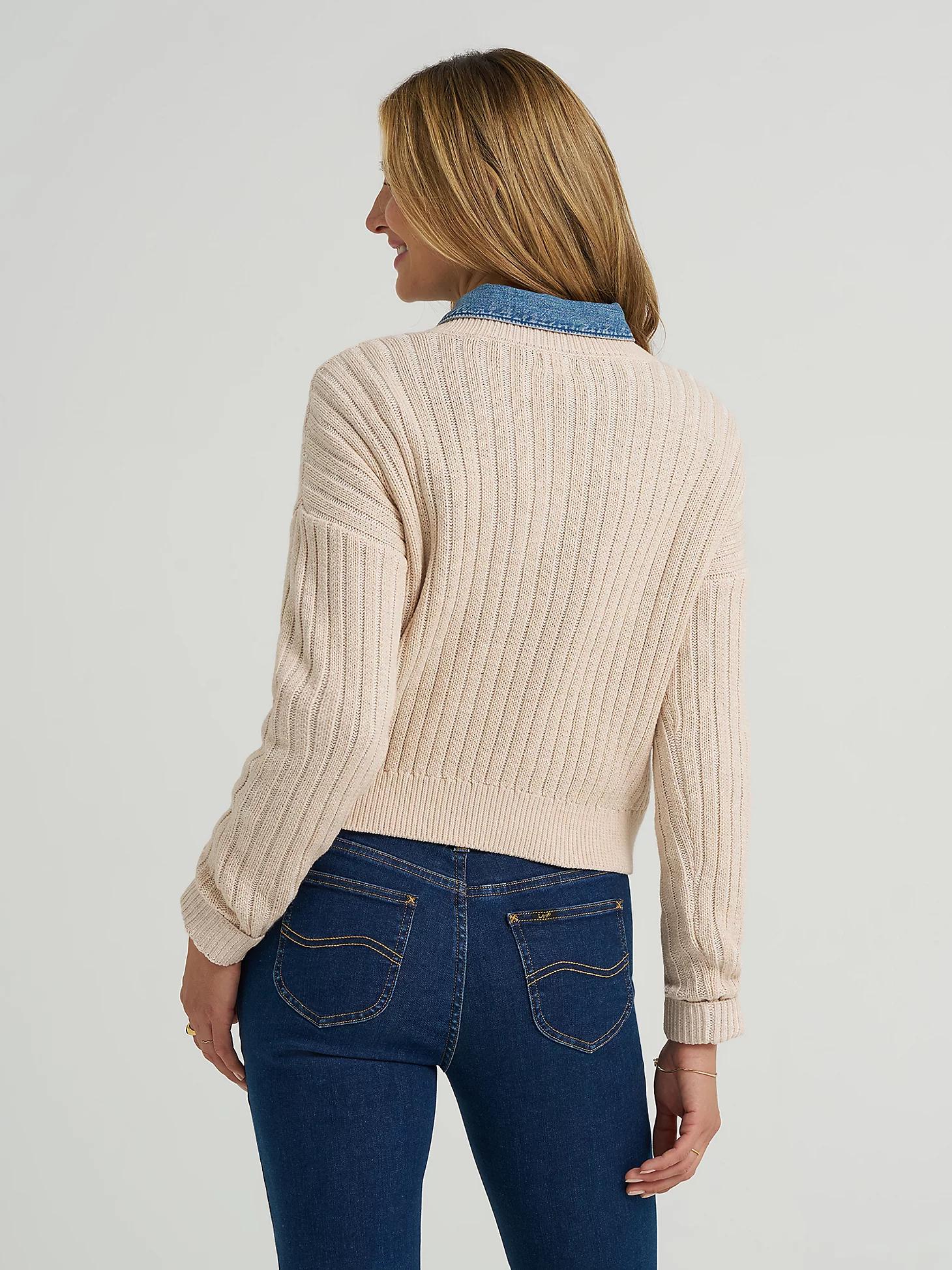 Women's V-Neck Plaited Sweater | Women's Tops & Tees | Lee® Product Image