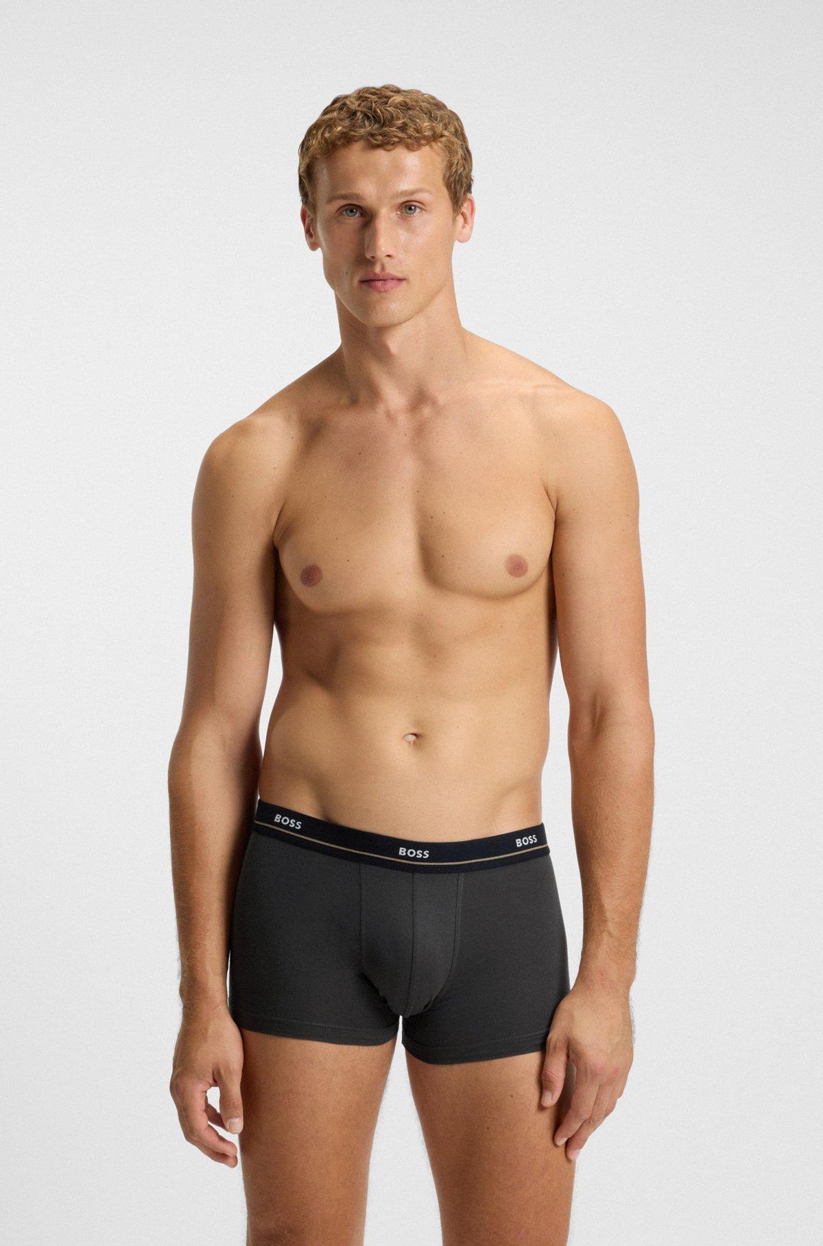 Five-pack of logo-waistband trunks in stretch cotton Product Image