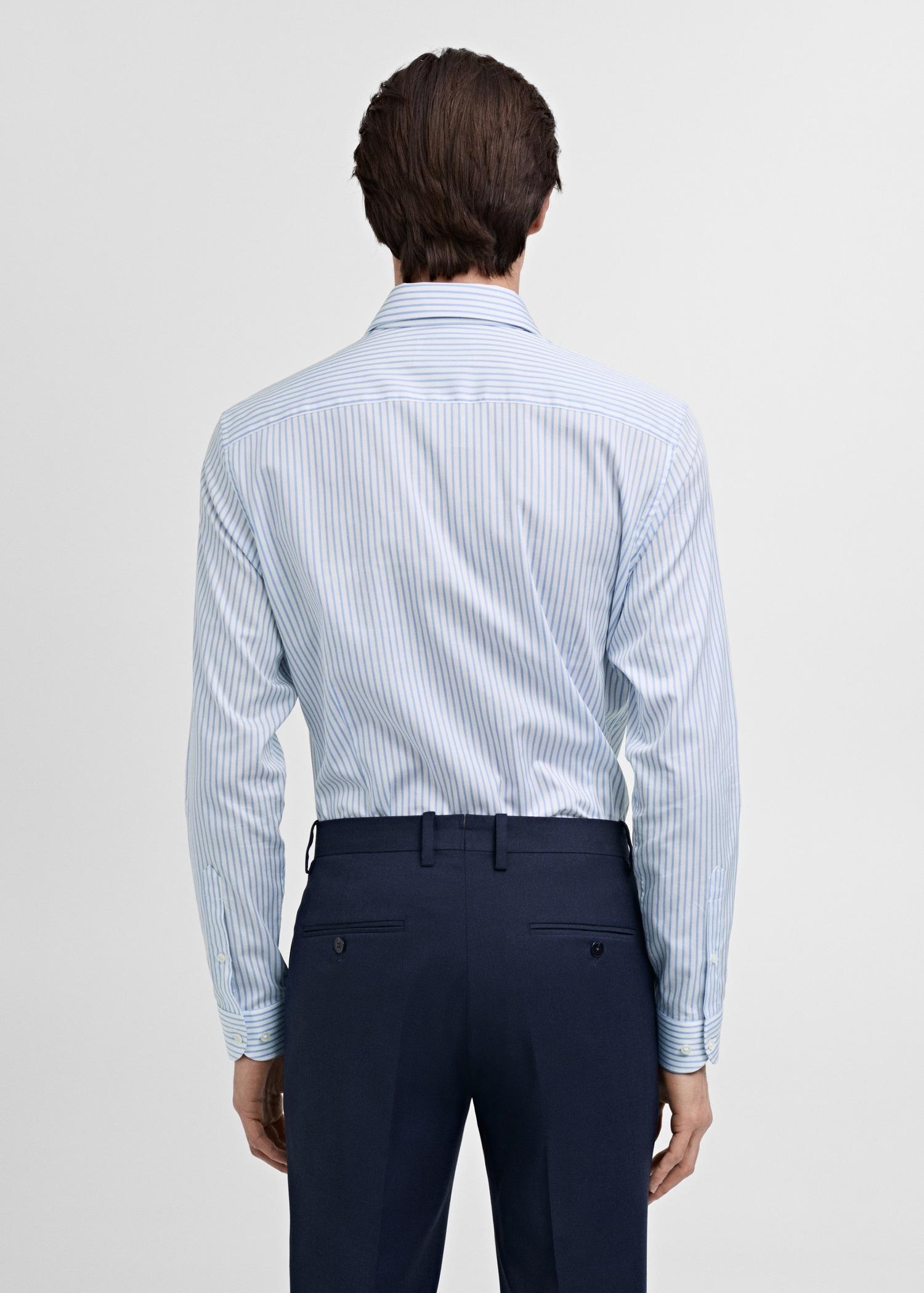 Slim fit cotton striped suit shirt - Men | MANGO USA Product Image