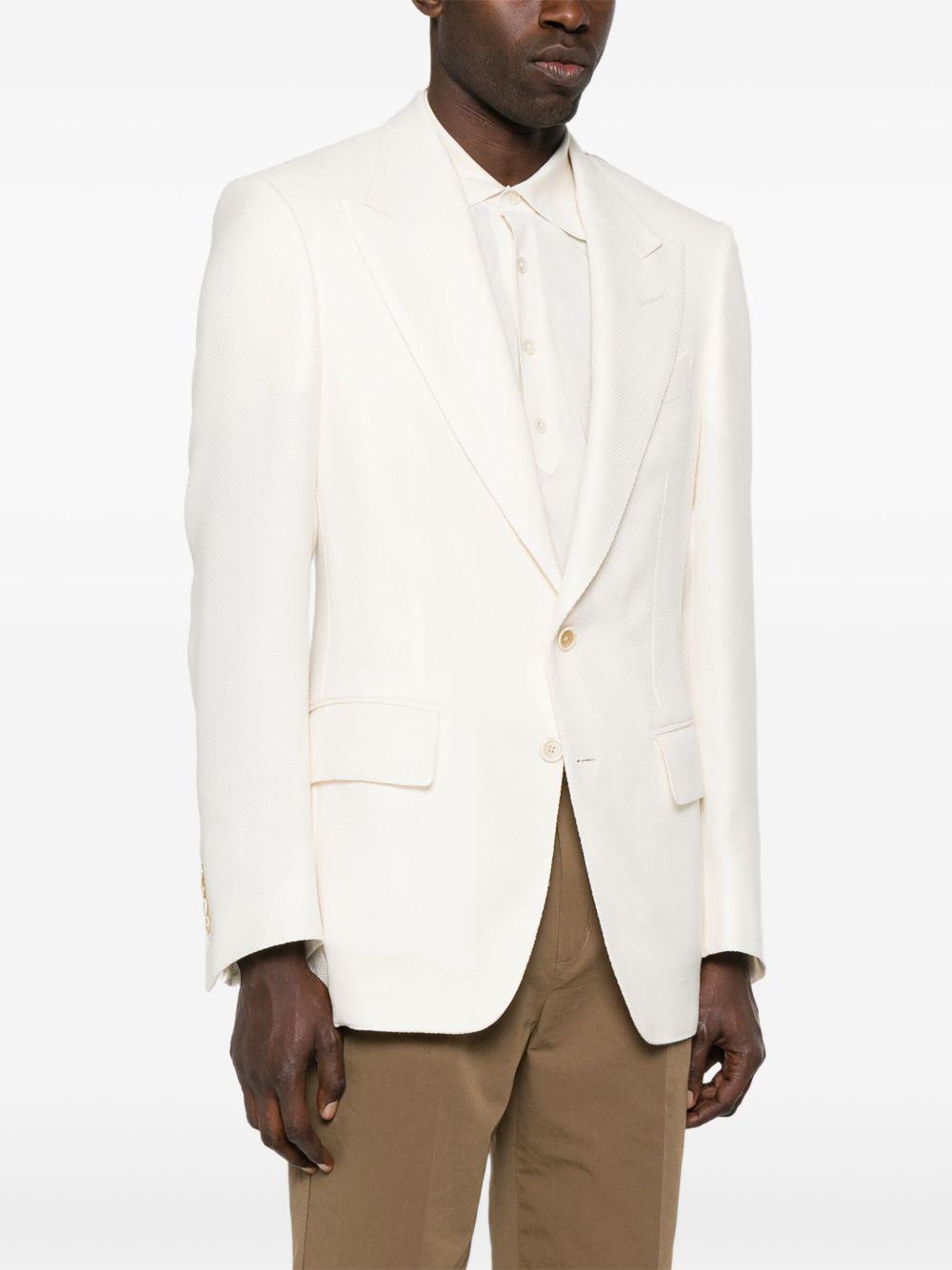 TOM FORD Basket Weave Shelton Jacket In White Product Image