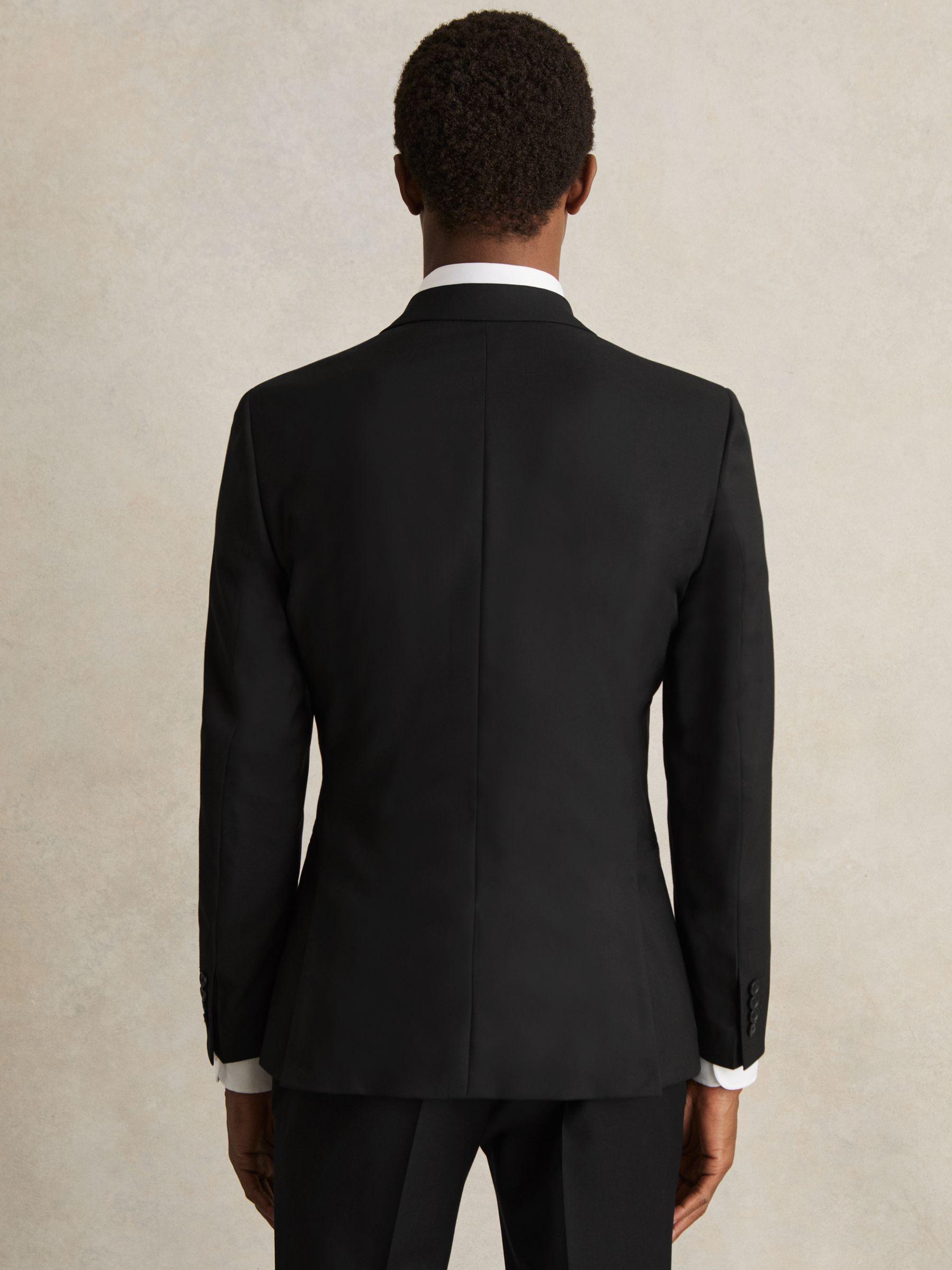 Wool-Blend Single-Breasted Suit Jacket Slim-Fit in Black Product Image