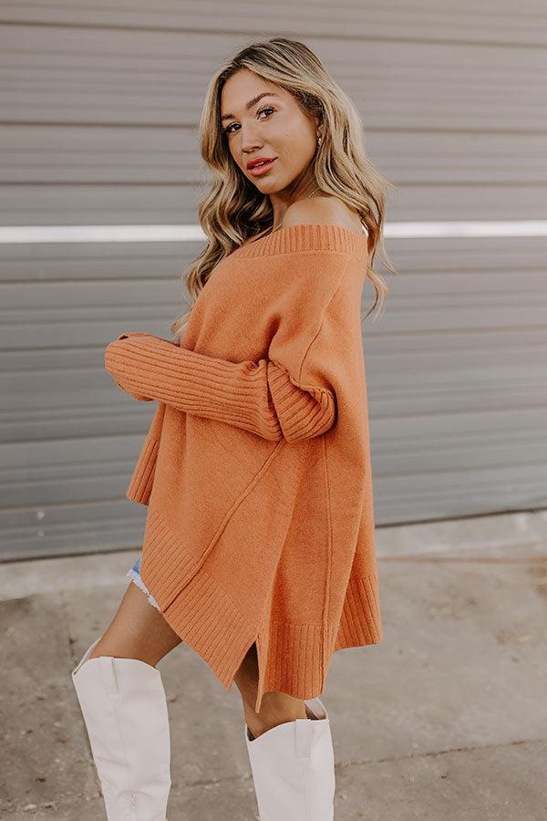 Falling Leaves Knit Sweater in Light Rust Product Image