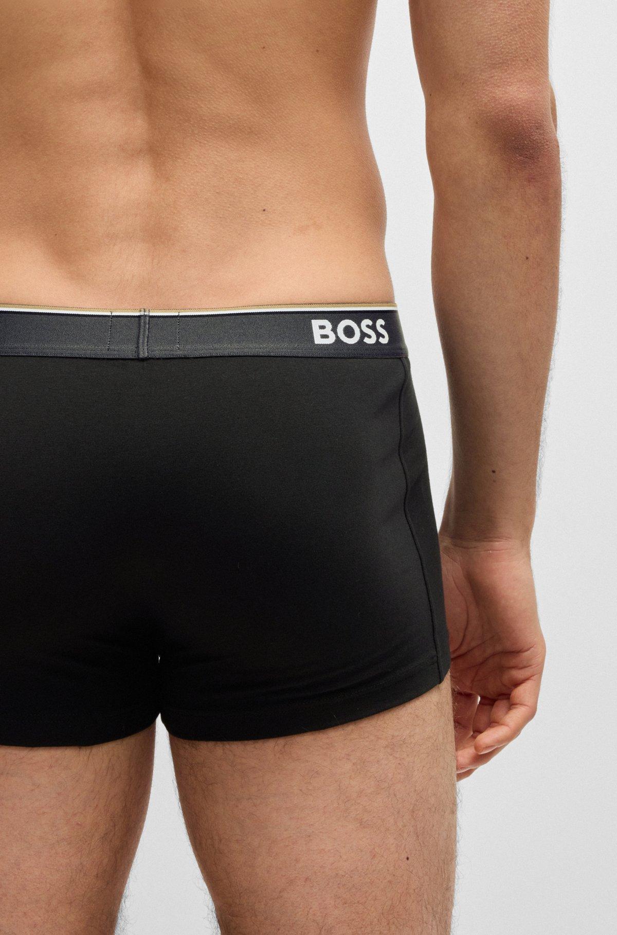 Three-pack of stretch-cotton trunks with logo waistbands Product Image