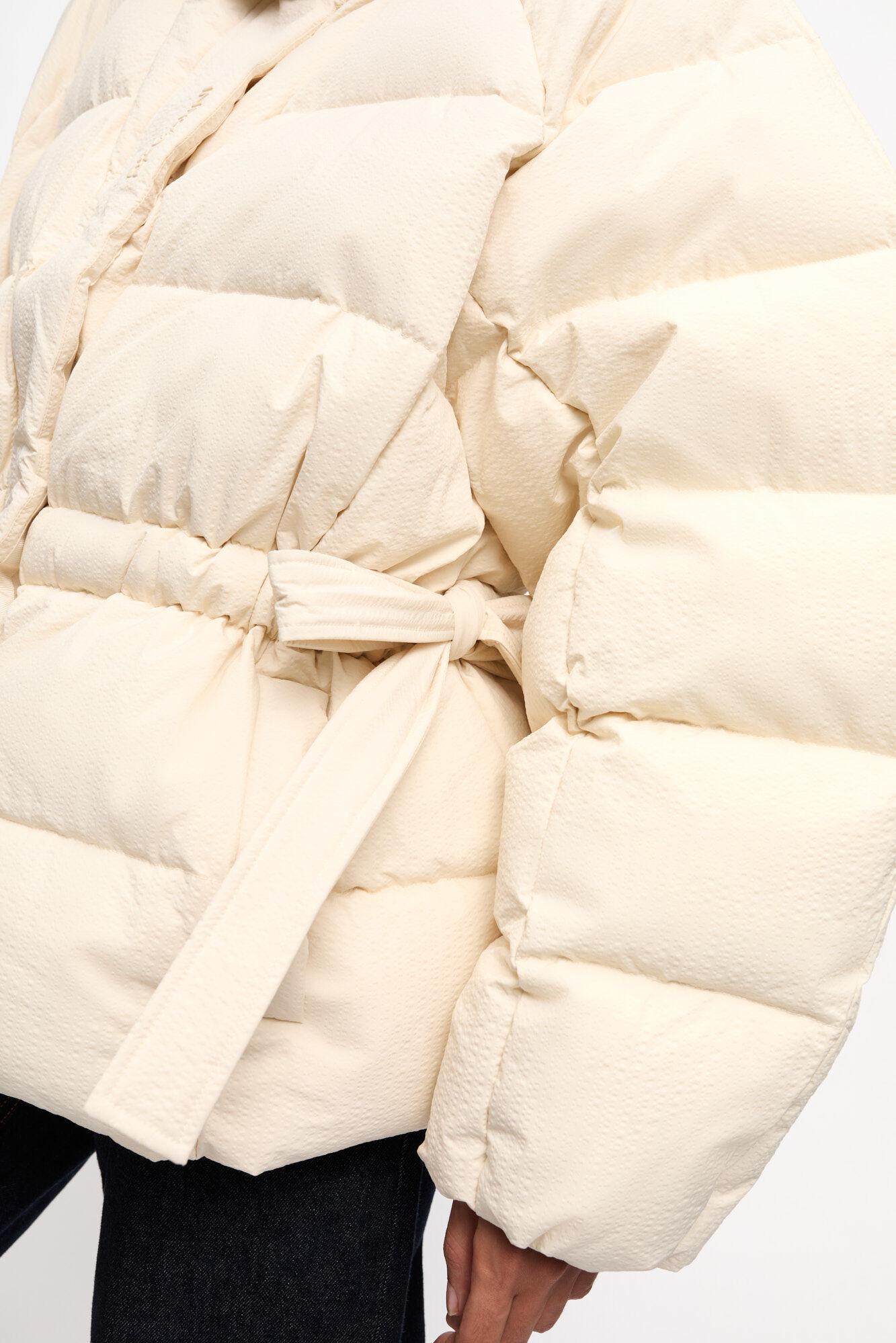 White Tech Oversized Puffer Jacket Product Image