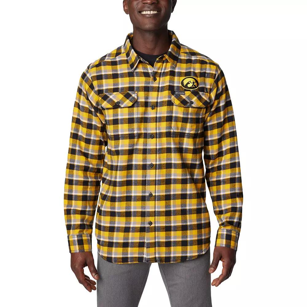 Columbia Gold Iowa Hawkeyes Flare Gun Flannel Long Sleeve Shirt, Men's,  Product Image