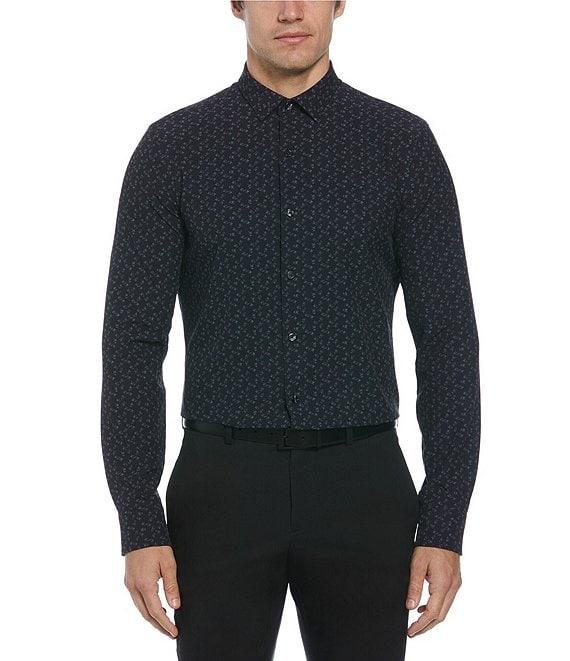 Perry Ellis Performance Stretch Allover Print Long Sleeve Woven Shirt Product Image