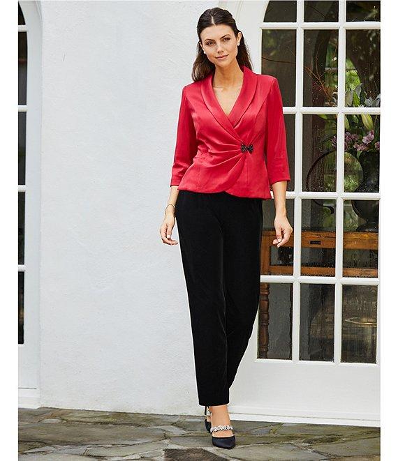 Alex Evenings Stretch Velvet Slim Leg Flat Front Pull-On Pants Product Image