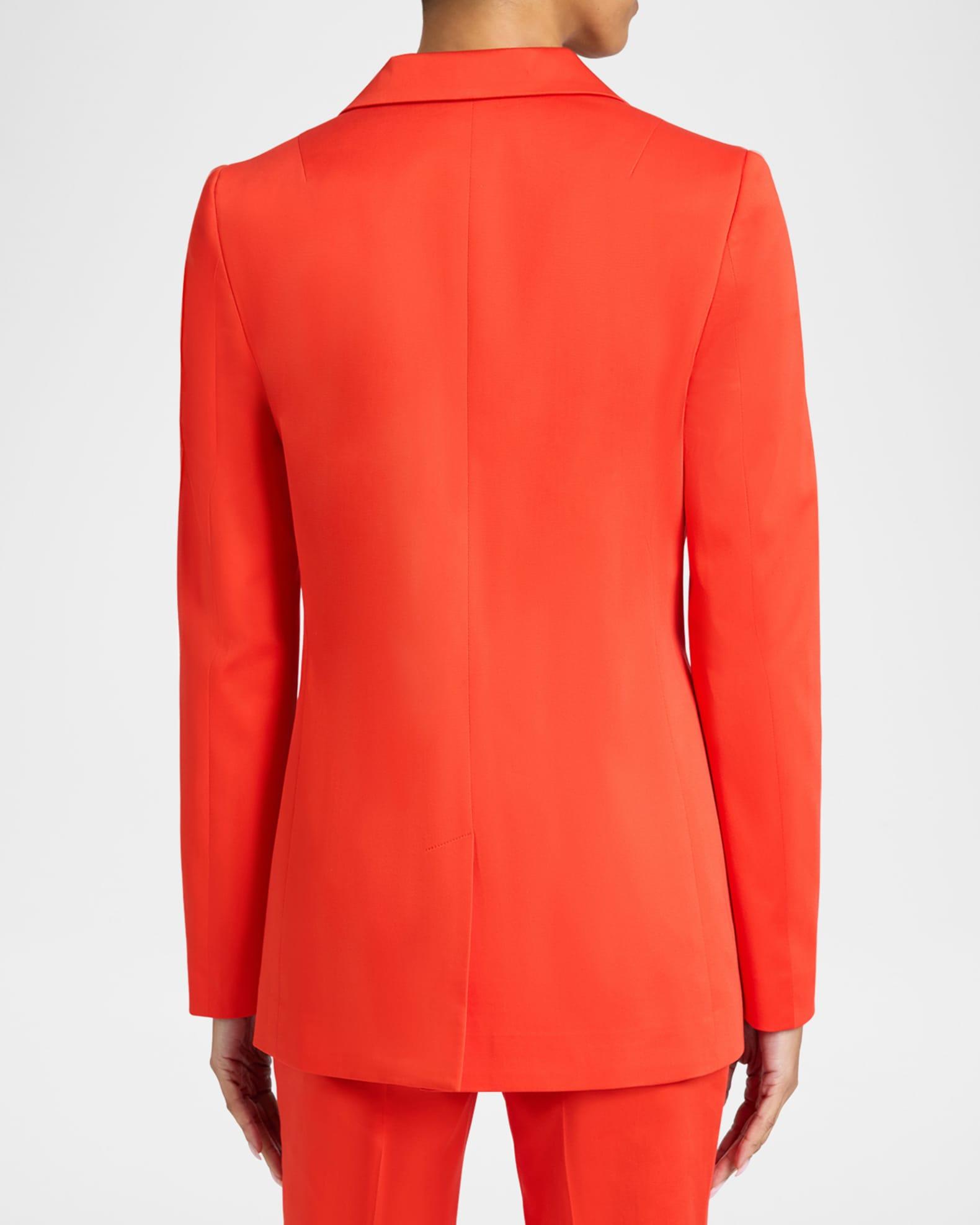 Single-Button Stretch Cotton Blazer Product Image