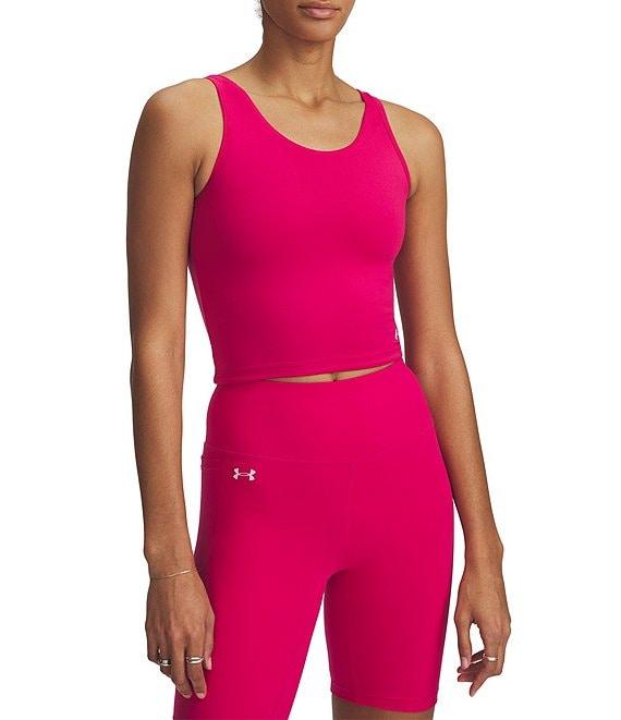 Under Armour Solid Knit Scoop Neck Sleeveless Fitted Motion Tank Top Product Image