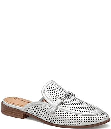 Johnston  Murphy Womens Ali Perforated Bit Buckle Mule Loafers Product Image