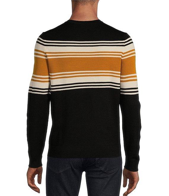 Murano Stripe Textured Long Sleeve Crew Neck Sweater Product Image