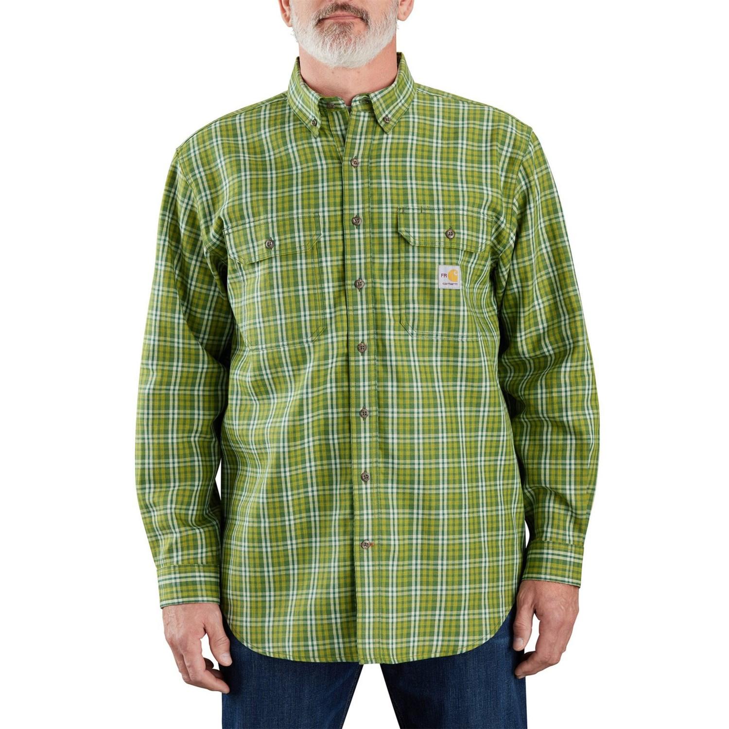 Carhartt 104507 Big and Tall Flame-Resistant Force® Rugged Flex® Loose Fit Midweight Twill Plaid Shirt - Long Sleeve Product Image