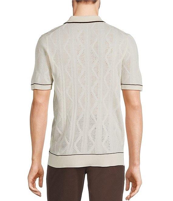 Murano Crocodile World Collection Textured Short Sleeve Tipped Polo Shirt Product Image