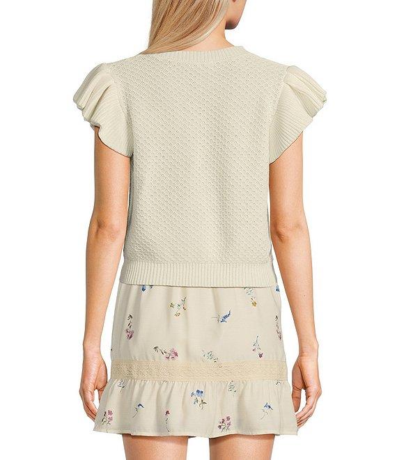 Sadie & Sage Ruffle Cap Sleeve Sweater Top Product Image