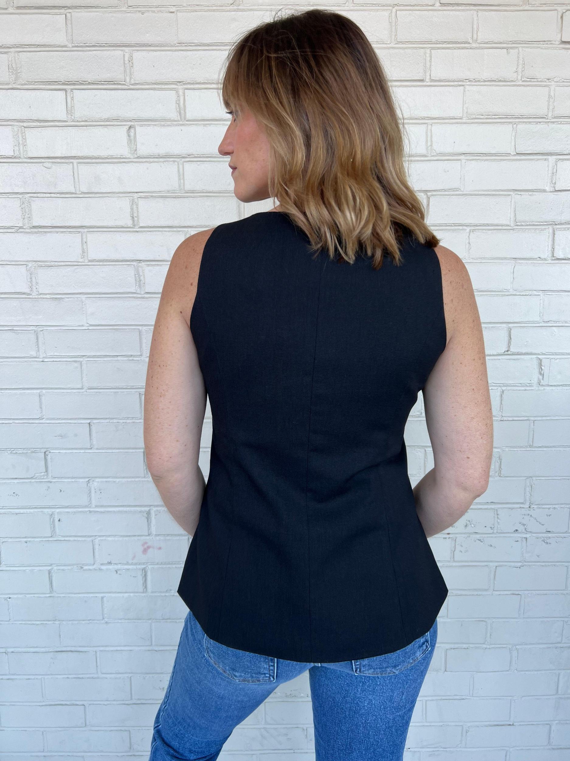 European Dream Button Front Vest Product Image