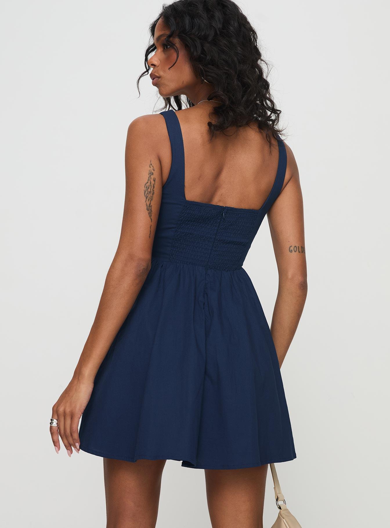 Martie Mini Dress Navy Product Image