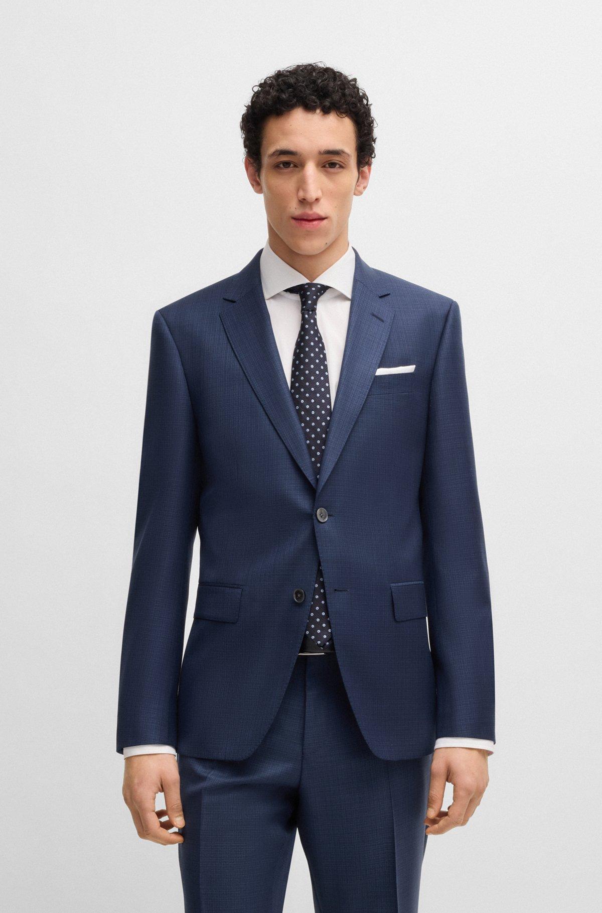 Slim-fit suit in patterned wool Product Image