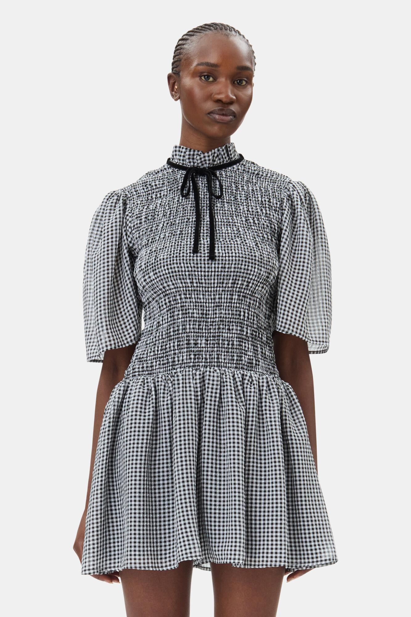 Sheer Check Mini Smock Dress Product Image
