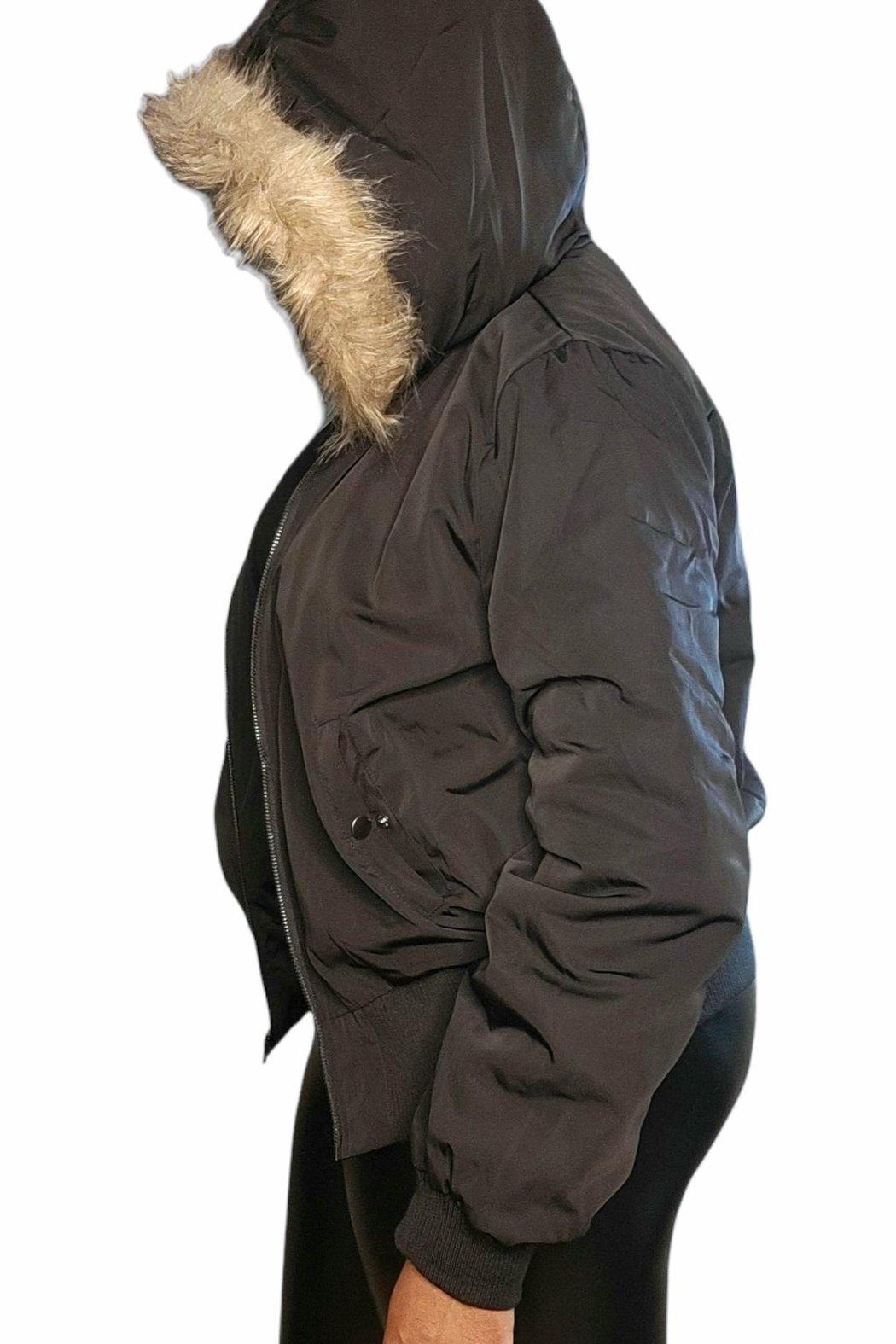 Faux Fur Hooded Jacket Product Image