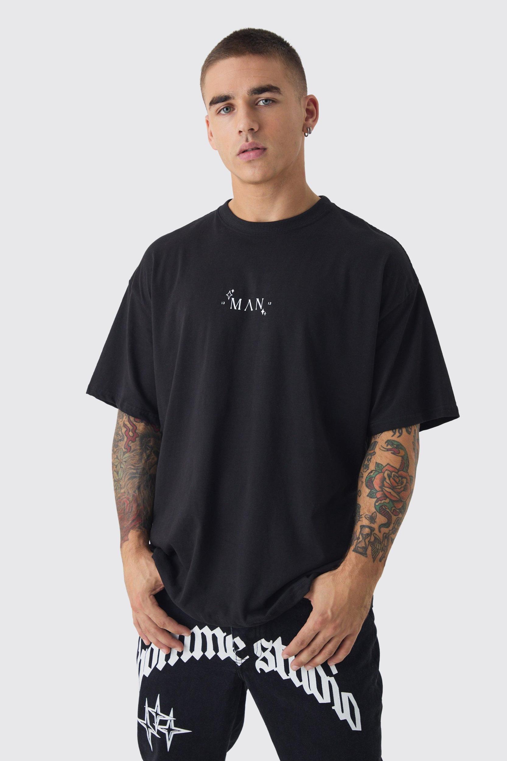 Oversized Line Drawing Print T-Shirt | boohooMAN USA Product Image