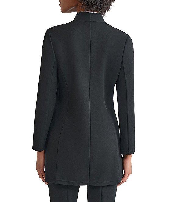 Ming Wang Stretch Crepe Modified Mandarin Open Front Bracelet Sleeve Jacket Product Image