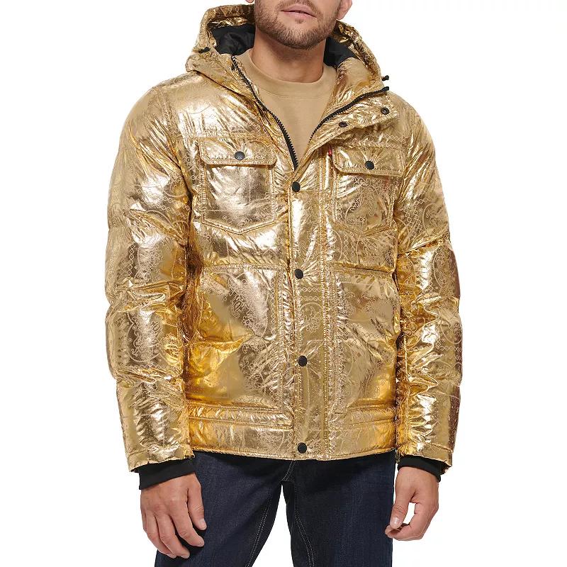 Men's Levi's® Heavyweight Hooded Puffer Jacket, Size: XL, Gold Bandana Product Image