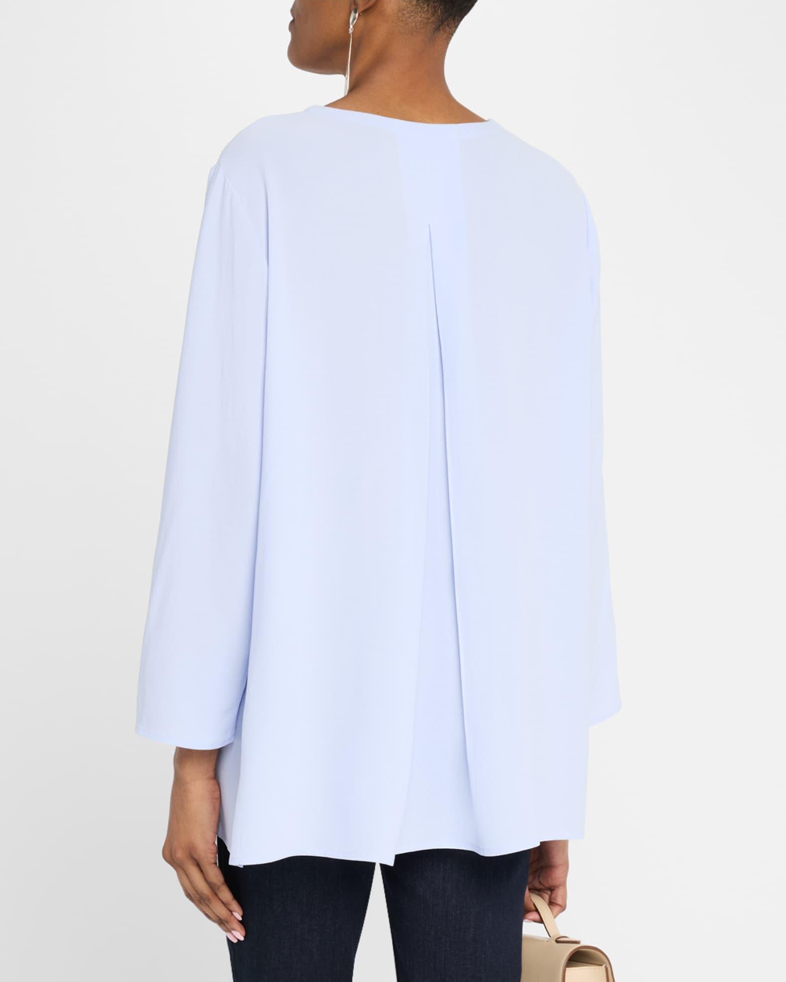 Keyhole Silk Georgette Crepe Tunic Product Image