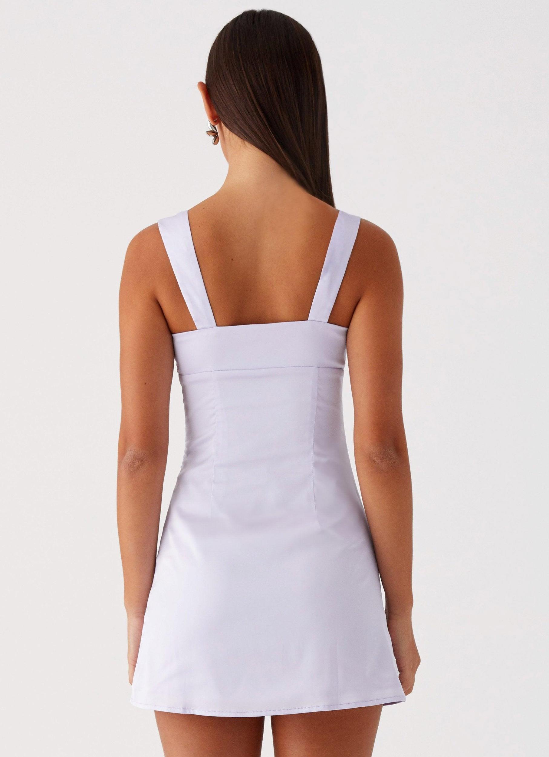 Odette Satin Mini Dress - Lilac Product Image