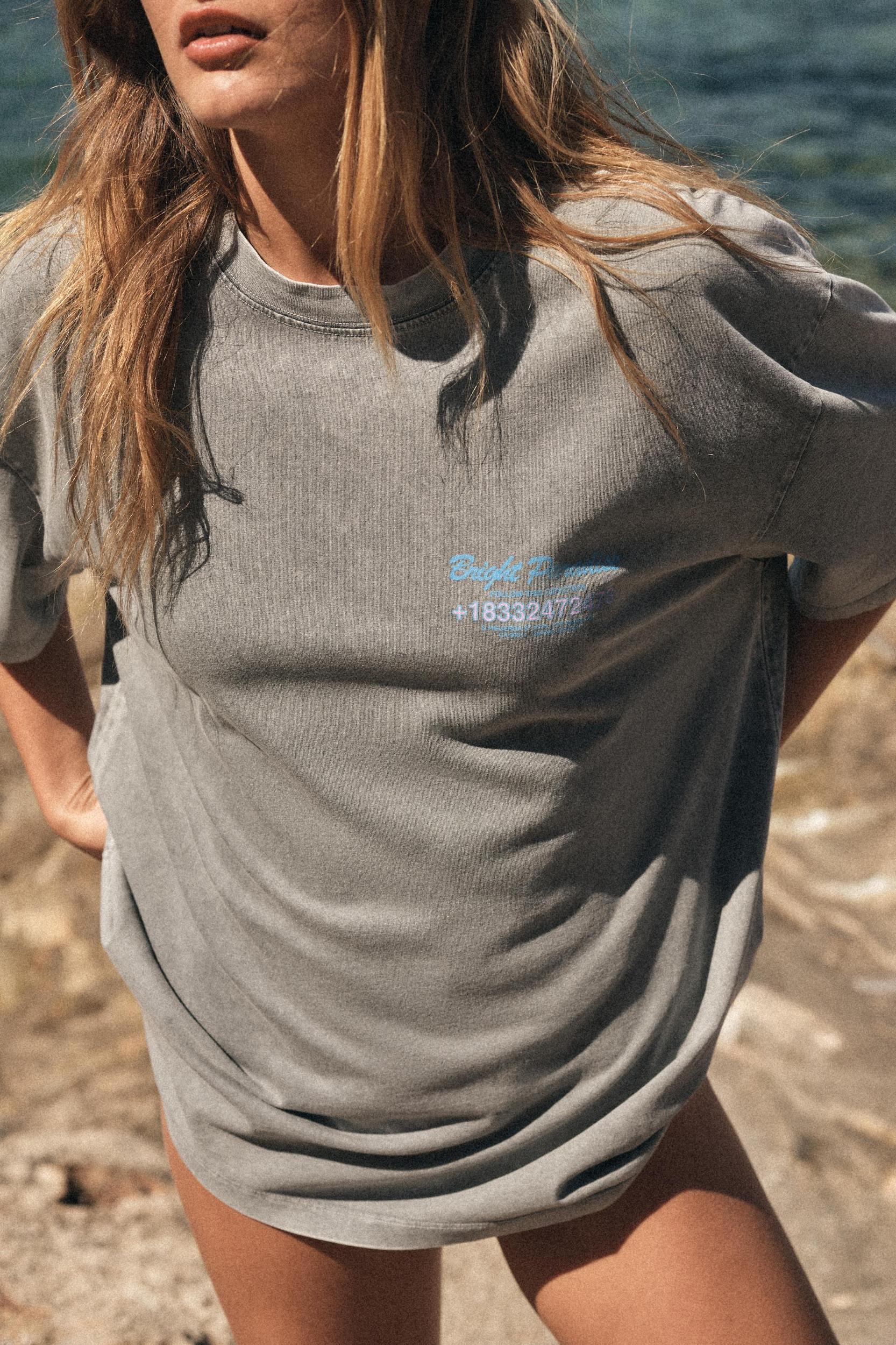 PRINTED WASHED EFFECT T-SHIRT Product Image