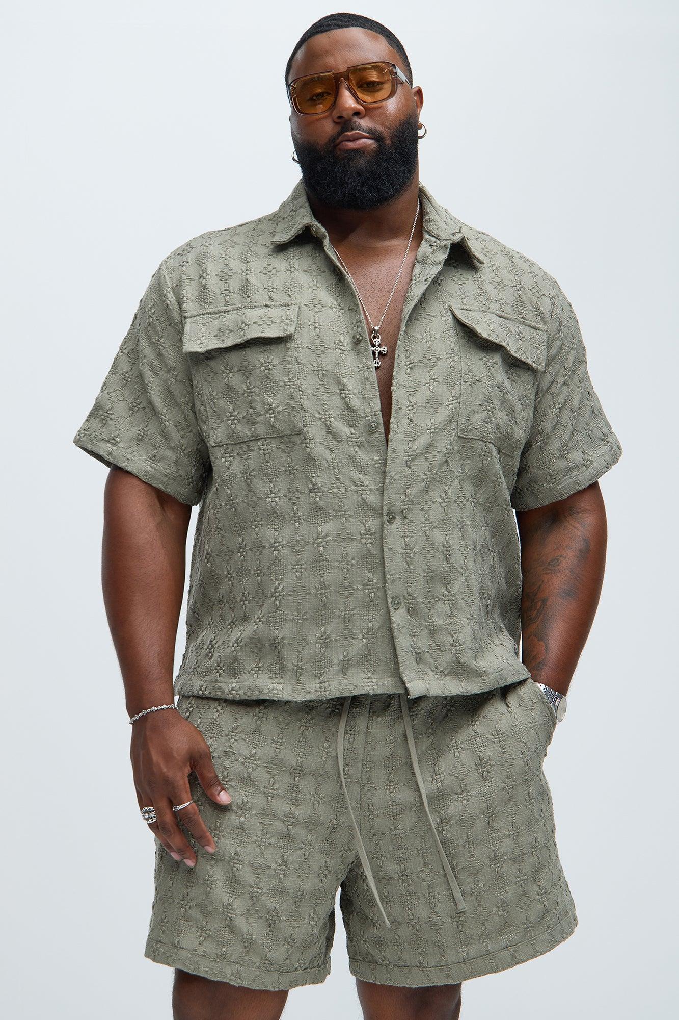 Mav Textured Shirt - Olive Product Image