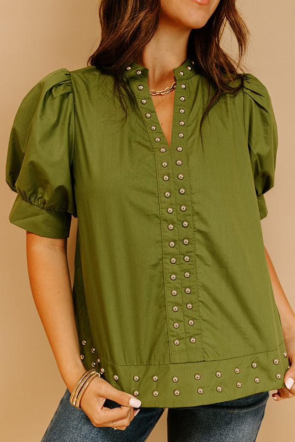 Sweet Statement Shift Top in Olive Product Image