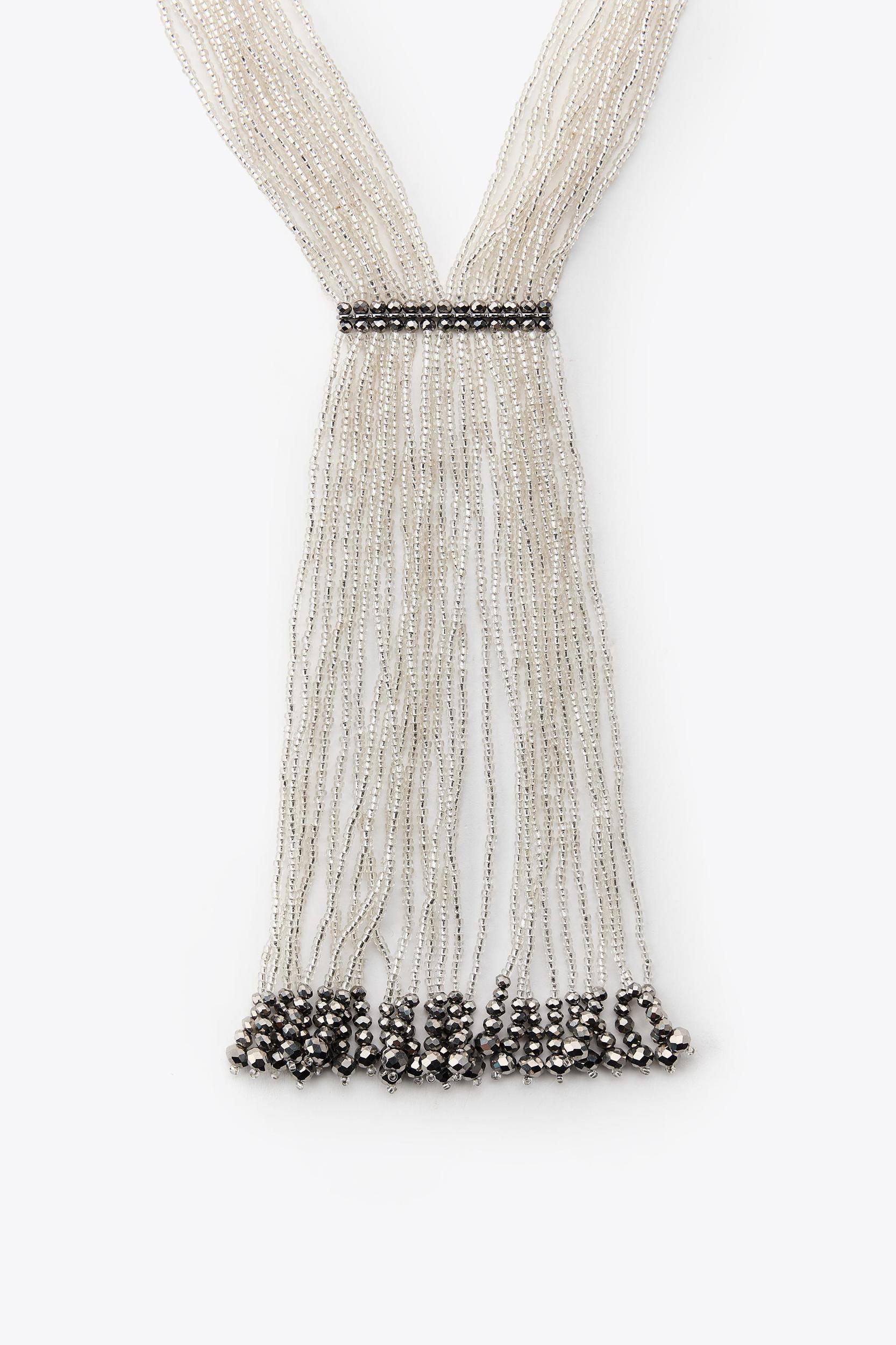 BEADED TIE NECKLACE Product Image