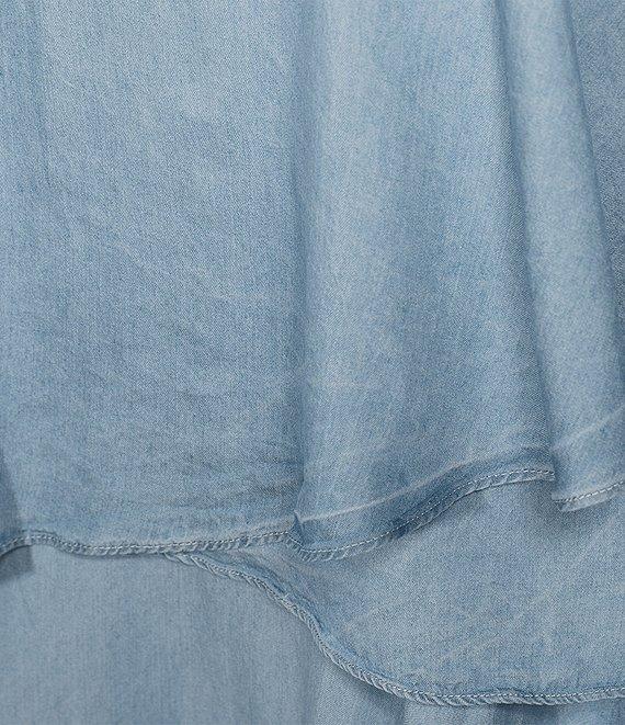 John Mark Asymmetrical Tiered A-Line Midi Skirt Product Image