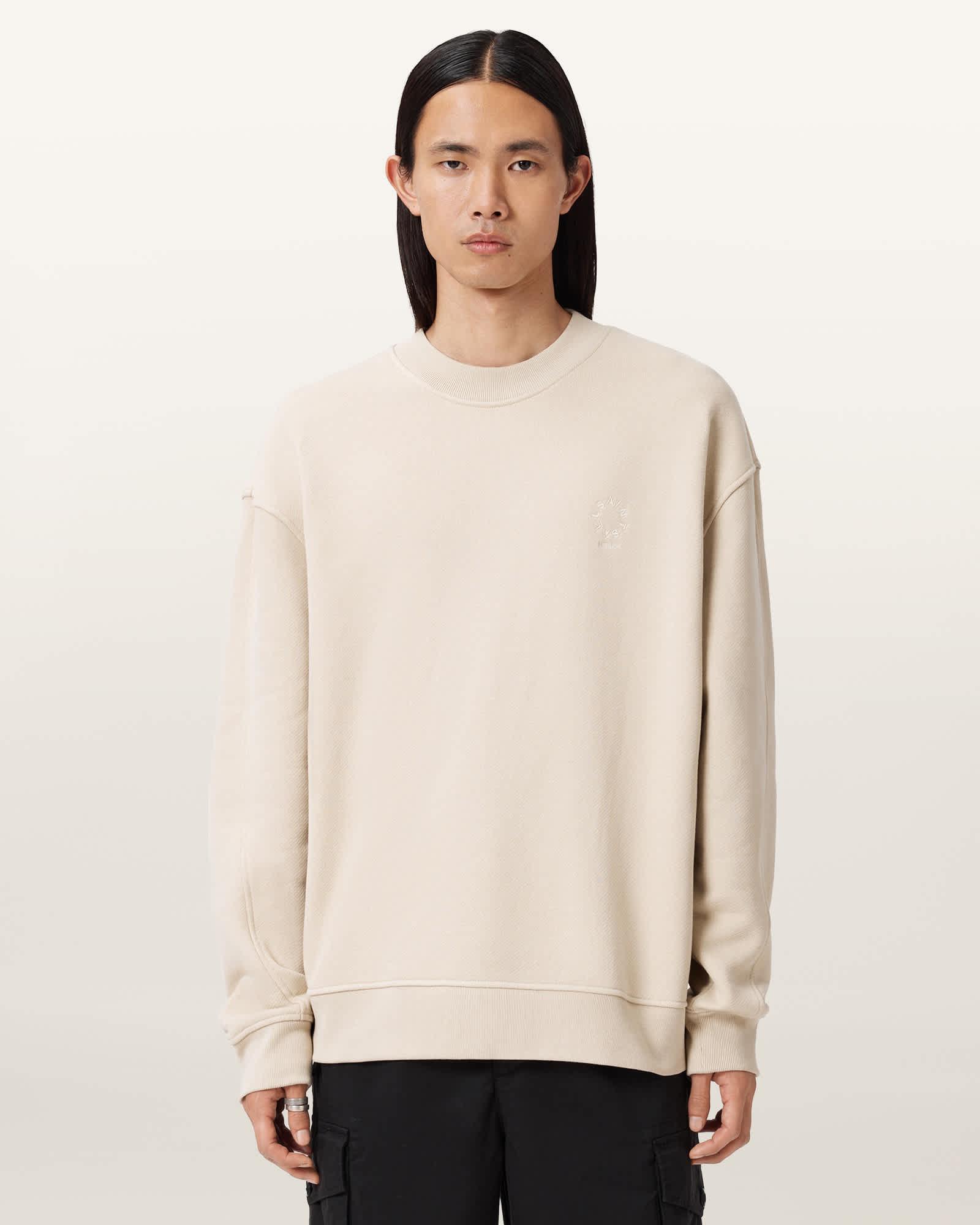 Haven Crew Neck Sweatshirt FEATHER TAUPE | ALLSAINTS US Product Image