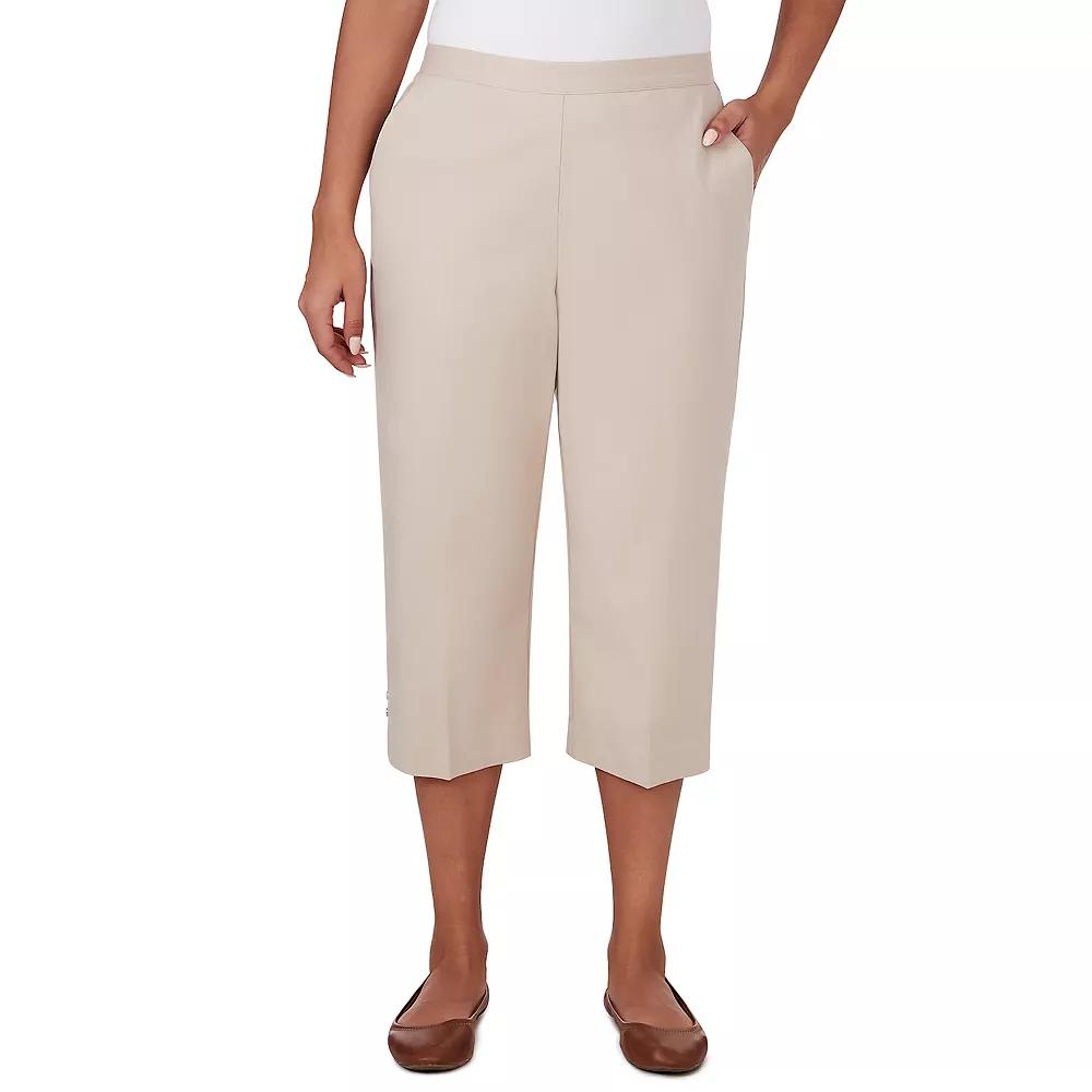 Women's Alfred Dunner Denim Twill Split Hem Capri Pants, Size: 14, Grey Product Image