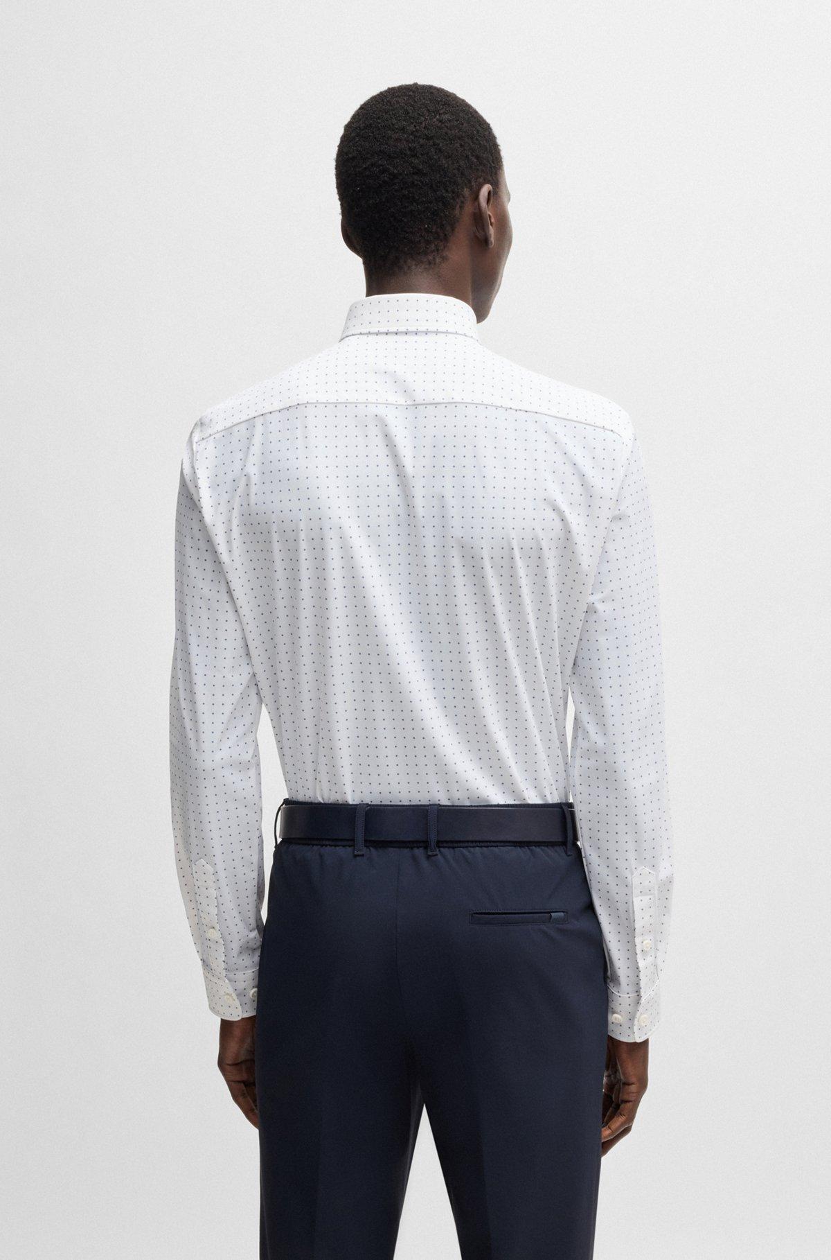 Slim-fit shirt in printed performance-stretch jersey Product Image