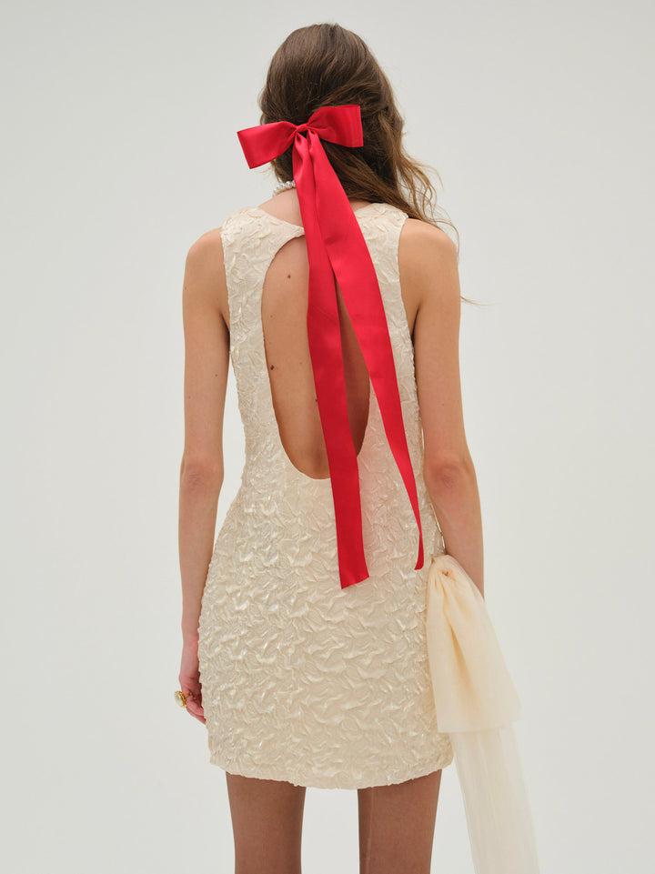 Frosted Organza Mini Dress — Cream Product Image