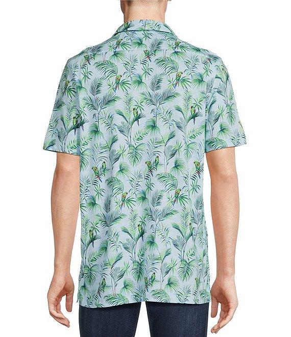 Cremieux Blue Label Tahiti Collection Tropical Bird Print Jersey Short Sleeve Woven Camp Coatfront Shirt Product Image
