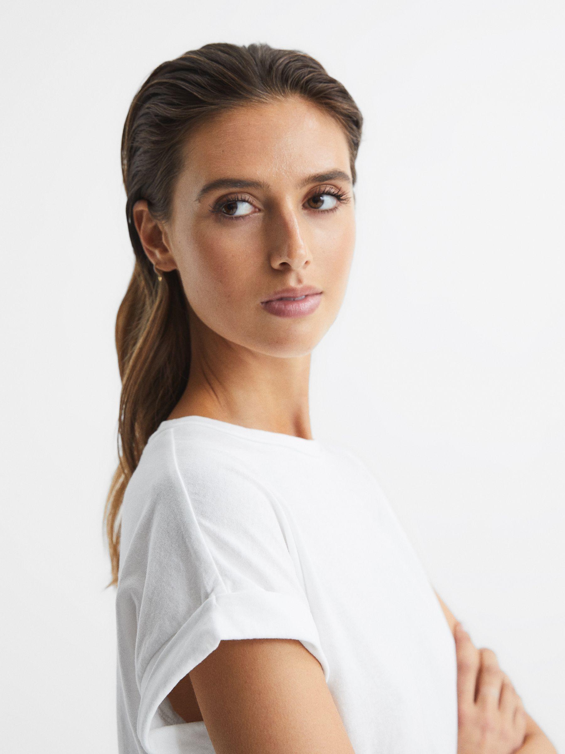 Cotton-Jersey Crew Neck T-Shirt in White Product Image