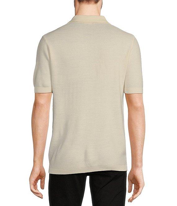 Murano Big & Tall Solid Textured Polo Short Sleeve Sweater Product Image