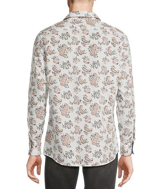 Cremieux Premium Denim Small Light Paisley Print Stretch Long Sleeve Woven Shirt Product Image