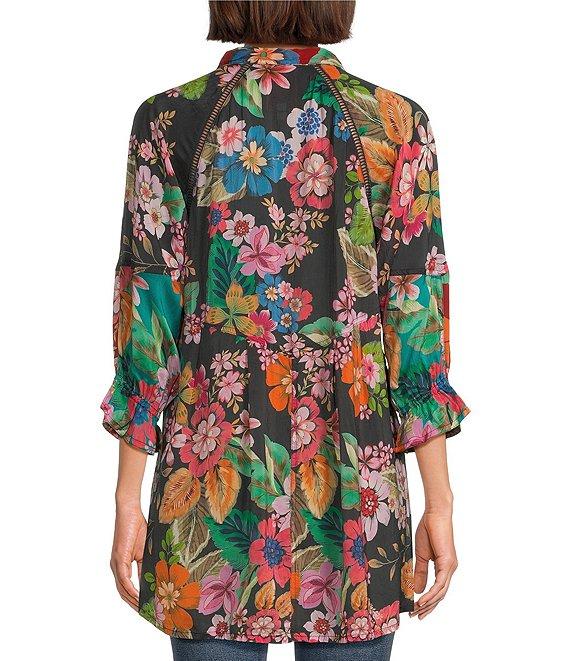 JOHNNY WAS Lapham Adonia Floral Print V-Neck Long Sleeve Tunic Product Image