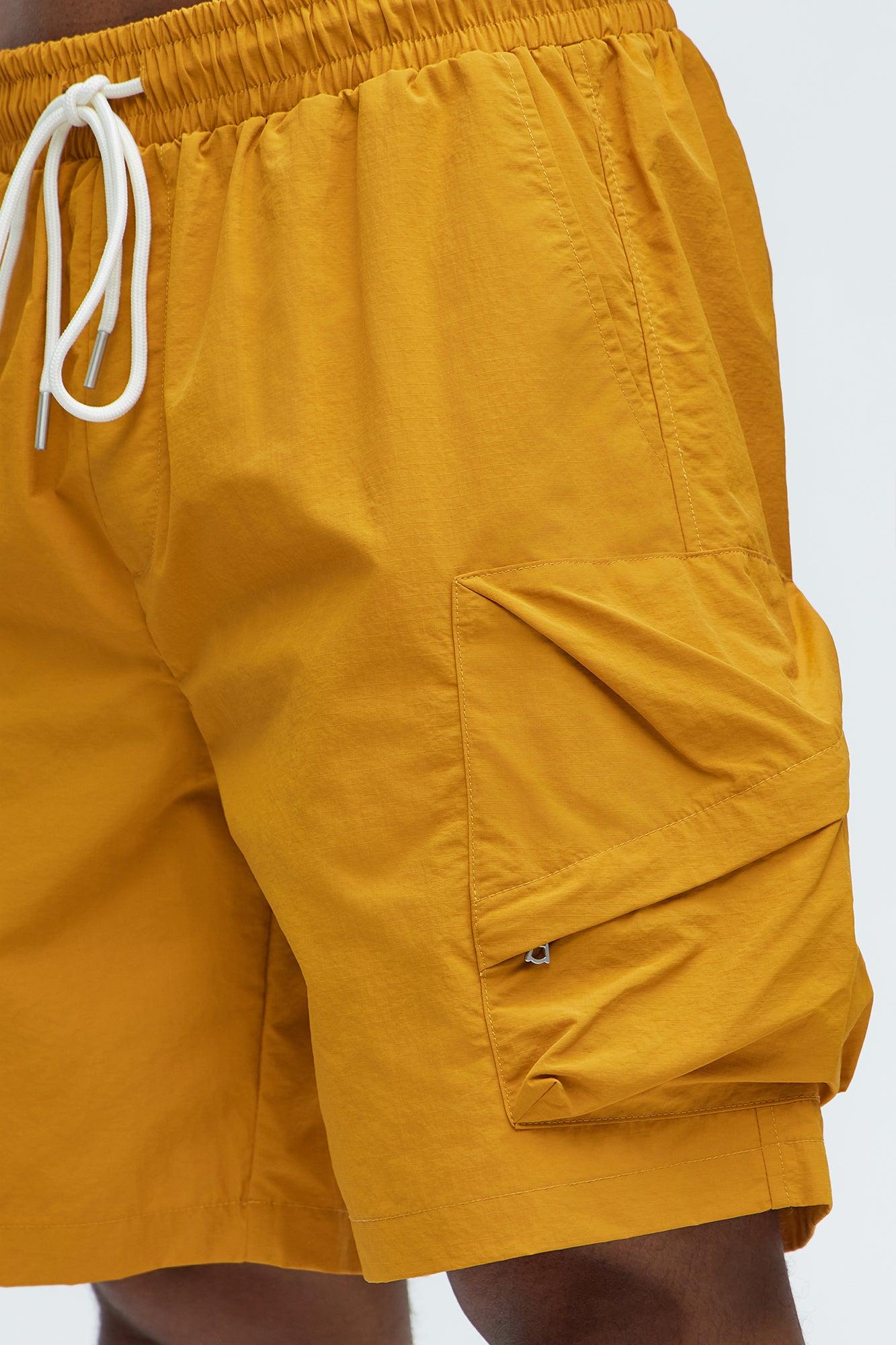 Take A Hike Cargo Shorts - Yellow Product Image