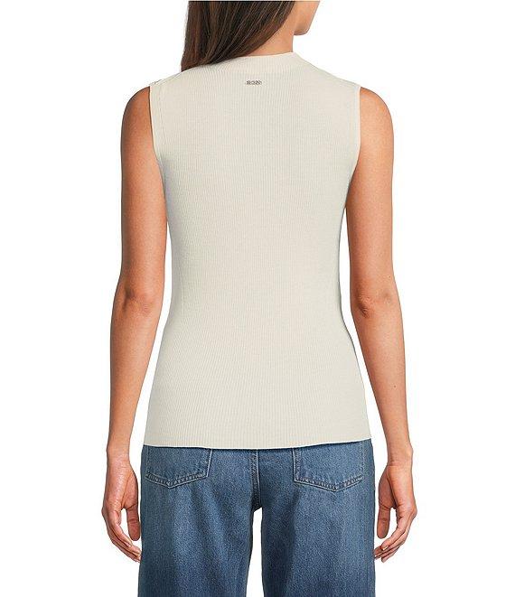 BOSS by Hugo Boss Solid Knit Mock Neck Sleeveless Coordinating Tank Top Product Image