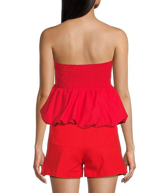 GB Strapless Pullover Bubble Hem Peplum Top Product Image