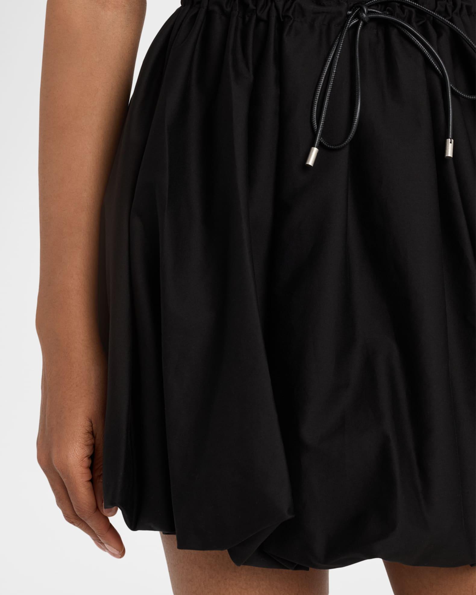 Short-Sleeve Cinched-Waist Mini Bubble Shirtdress Product Image