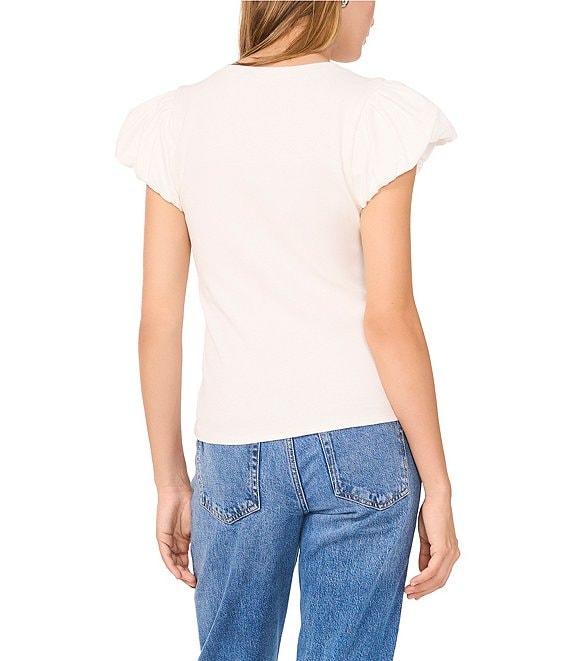 1. STATE Knit Crew Neckline Short Tulip Sleeve Tee Product Image